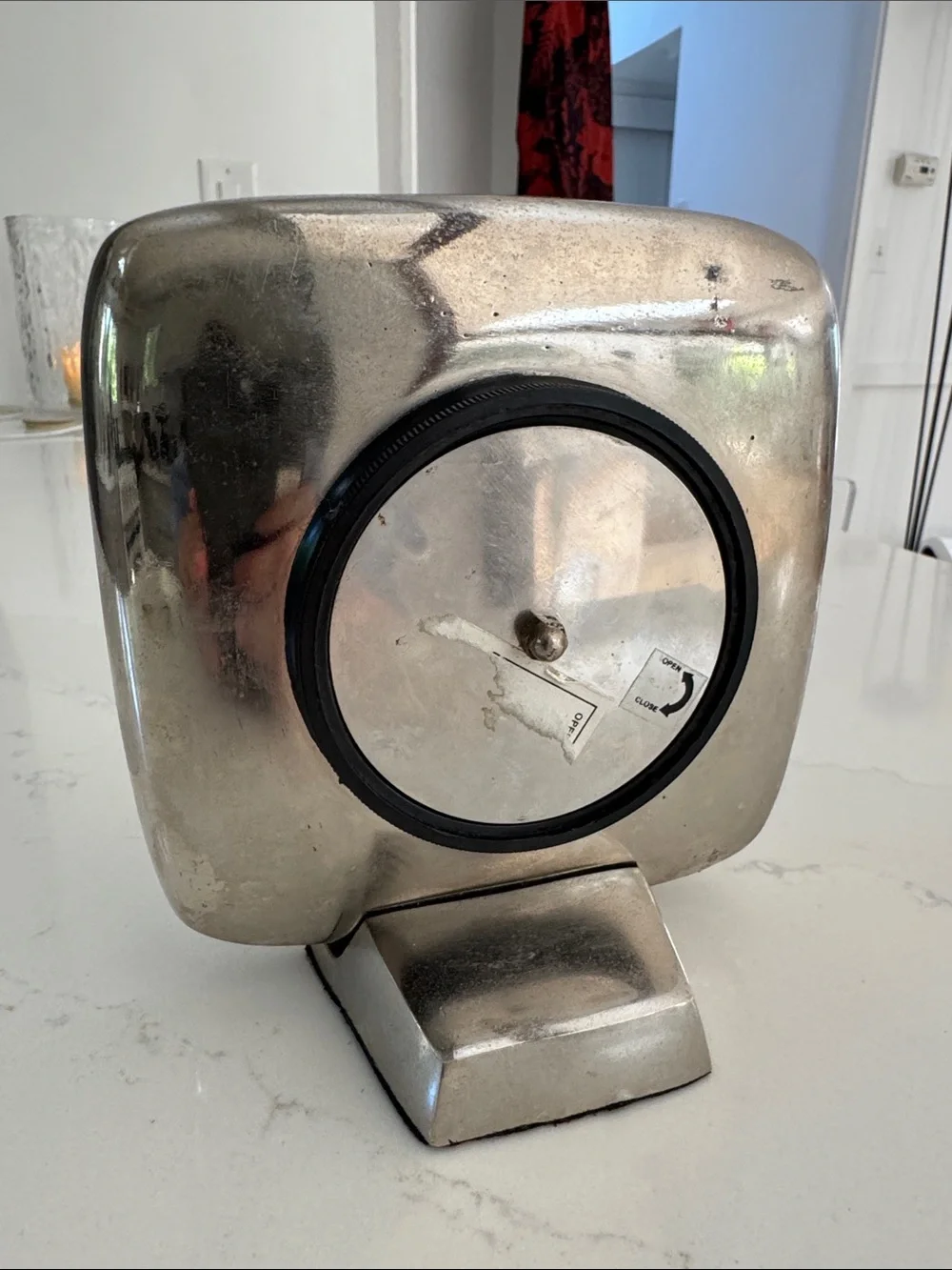 Vintage Silver Retro Square standing clock